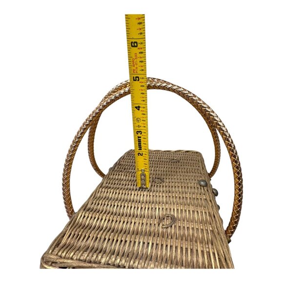 Vintage Midas Of Miami Artisan Horse Handbag Woven Wicker Equestrian Purse Gift - Picture 7 of 13